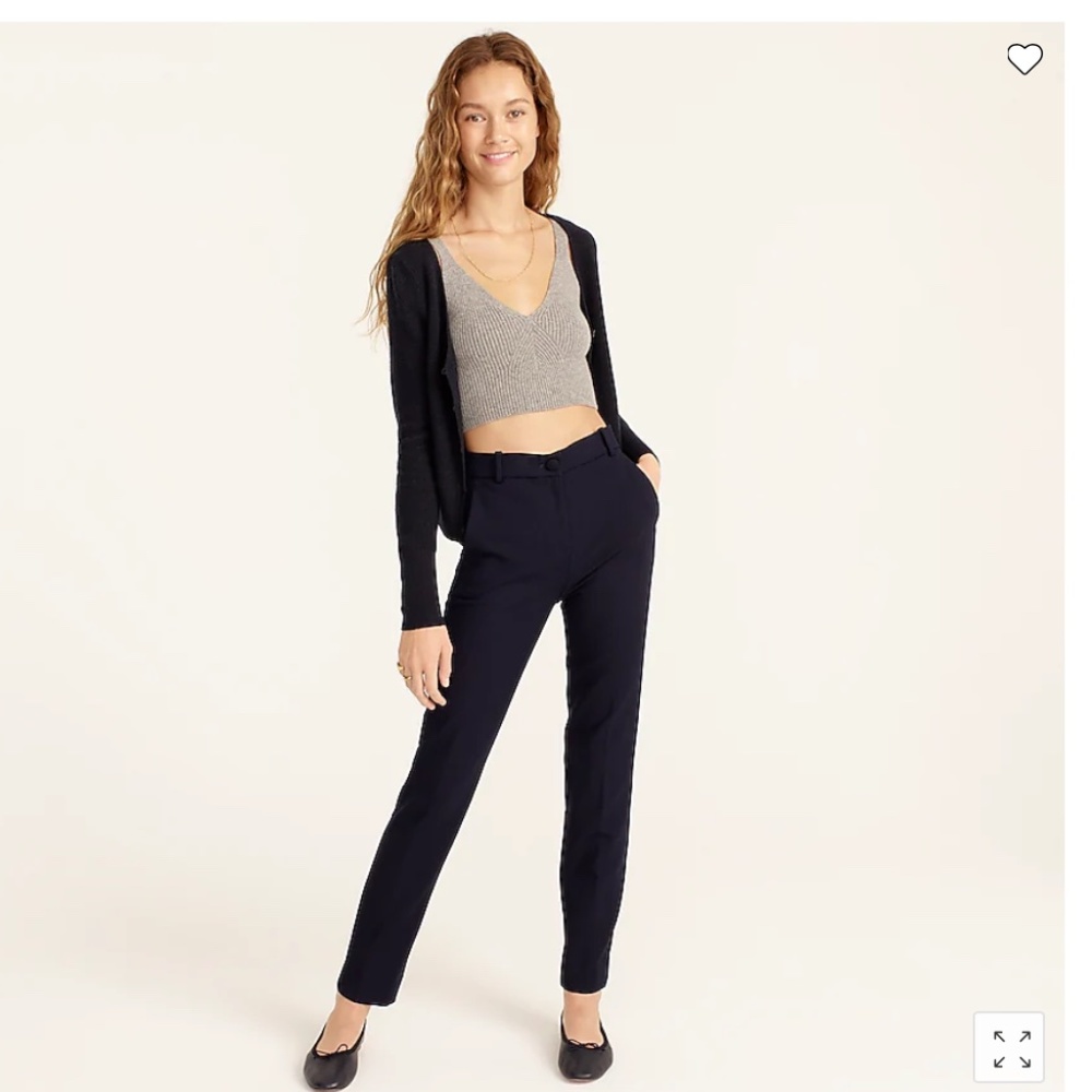 NWT J Crew Tall High-rise Cameron pant in four-season stretch, Navy, 14 Tall